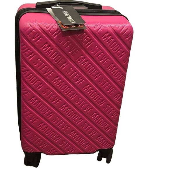 Steve Madden Branded Logo 20" Hard Side Logo Luggage- Rose - Picture 3 of 9